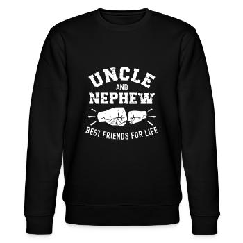 Oncle et neveu Amis pour la vie - Sweat bio CHANGER Stanley/Stella Unisexe - noir - Devant - Nik (191cm) & Marisol (170cm)