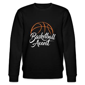 Basketball Tante | Basketball Mama TanteBasketball - Stanley/Stella Unisex Bio-Sweatshirt CHANGER  - Schwarz - Vorne - Nik (191cm) & Marisol (170cm)