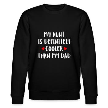 Meine Tante ist definitiv cooler als mein Papa-Mädchen Boya - Stanley/Stella Unisex Bio-Sweatshirt CHANGER  - Schwarz - Vorne - Nik (191cm) & Marisol (170cm)