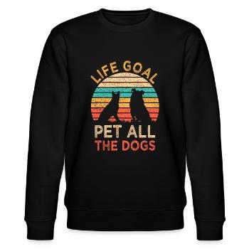 Life Goal Pet All The Dogs Funny Vintage Dog Lover - Stanley/Stella CHANGER Unisex Organic Sweatshirt - black - Front - Nik (191cm) & Marisol (170cm)