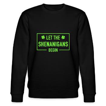 Lassen Sie die Spielereien den lustigen St. Patricks Day beginnen sh - Stanley/Stella Unisex Bio-Sweatshirt CHANGER  - Schwarz - Vorne - Nik (191cm) & Marisol (170cm)
