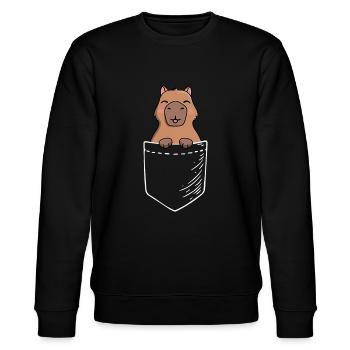 Capybarapigamericaratspigsadorablecute bunny - Stanley/Stella CHANGER Unisex Organic Sweatshirt - black - Front - Nik (191cm) & Marisol (170cm)