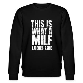 Lustiges Geschenk zum Muttertag - Stanley/Stella Unisex Bio-Sweatshirt CHANGER  - Schwarz - Vorne - Nik (191cm) & Marisol (170cm)