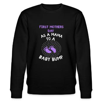 Mama Ankündigung Baby Bump Mama wird erste Mutter - Stanley/Stella Unisex Bio-Sweatshirt CHANGER  - Schwarz - Vorne - Nik (191cm) & Marisol (170cm)
