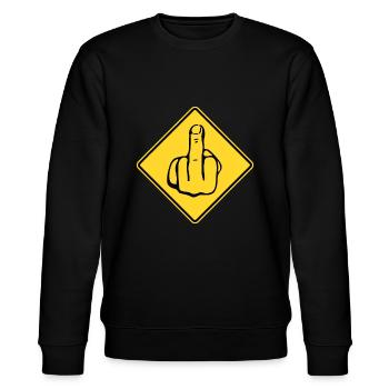 Mittelfinger Geschenk Flipping Den Vogel Unhöfliche Beleidigung S - Stanley/Stella Unisex Bio-Sweatshirt CHANGER  - Schwarz - Vorne - Nik (191cm) & Marisol (170cm)
