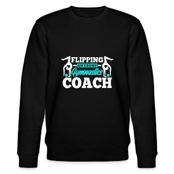Flipping Awesome Gymnastics Coach Funny Gymnastomb - Stanley/Stella CHANGER Unisex Organic Sweatshirt - black - Front - Nik (191cm) & Marisol (170cm)