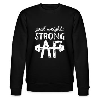 Zielgewicht Starkes AF-Training Motivierend - Stanley/Stella Unisex Bio-Sweatshirt CHANGER  - Schwarz - Vorne - Nik (191cm) & Marisol (170cm)