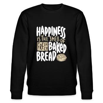 Happiness is the Smell of Freshly Baked Bread Funn - Stanley/Stella CHANGER Unisex Organic Sweatshirt - black - Front - Nik (191cm) & Marisol (170cm)