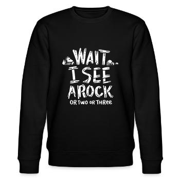 Warte, ich sehe einen Felsen - Geologie - Stanley/Stella Unisex Bio-Sweatshirt CHANGER  - Schwarz - Vorne - Nik (191cm) & Marisol (170cm)