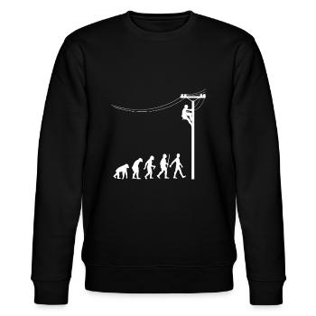 Funny Lineman, For Men Women Electrician Engineers - Stanley/Stella CHANGER Unisex Organic Sweatshirt - black - Front - Nik (191cm) & Marisol (170cm)