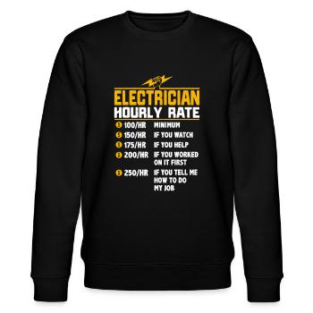 Drôle d’électricien Cadeau à taux horaire pour électricien - Sweat bio CHANGER Stanley/Stella Unisexe - noir - Devant - Nik (191cm) & Marisol (170cm)