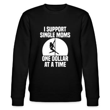 Je soutiens les mères célibataires One Dollar At A Time Apparel - Sweat bio CHANGER Stanley/Stella Unisexe - noir - Devant - Nik (191cm) & Marisol (170cm)