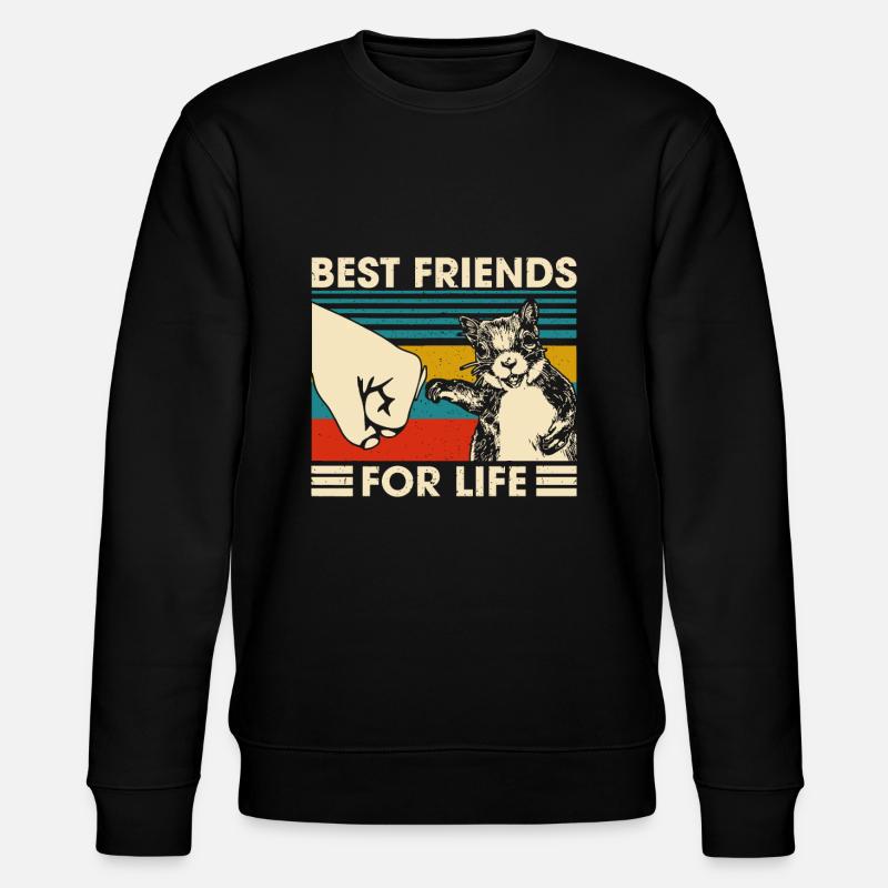 Retro Vintage Eichhörnchen Bester Freund fürs Leben Faust B - Stanley/Stella Unisex Bio-Sweatshirt CHANGER - Schwarz