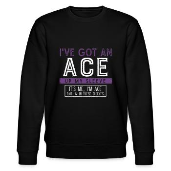 Lustige Asexuelle Stolz Ace Geschenk Im In Diesen Ärmeln A - Stanley/Stella Unisex Bio-Sweatshirt CHANGER  - Schwarz - Vorne - Nik (191cm) & Marisol (170cm)
