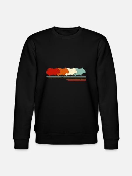 Retro Vintage Meerschweinchen TierliebhaberLiebeKatzenfutter - Stanley/Stella Unisex Bio-Sweatshirt CHANGER - Schwarz