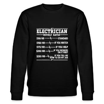 Stundensätze für Elektriker - Stanley/Stella Unisex Bio-Sweatshirt CHANGER  - Schwarz - Vorne - Nik (191cm) & Marisol (170cm)