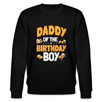 Papa des Geburtstagskindes Bauarbeiters Bday - Stanley/Stella Unisex Bio-Sweatshirt CHANGER  - Schwarz - Vorne - Nik (191cm) & Marisol (170cm)