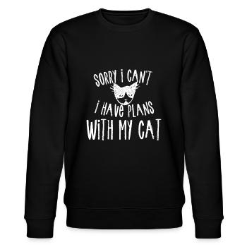 Désolé, je ne peux pas avoir de plans avec mon chat - Sweat bio CHANGER Stanley/Stella Unisexe - noir - Devant - Nik (191cm) & Marisol (170cm)