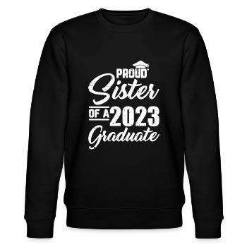 Stolze Schwester eines Absolventen-Abschluss-Matchins 2023 - Stanley/Stella Unisex Bio-Sweatshirt CHANGER  - Schwarz - Vorne - Nik (191cm) & Marisol (170cm)