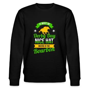 Lustiges Pferderennen Es muss Derby-Tag sein KY Derby H - Stanley/Stella Unisex Bio-Sweatshirt CHANGER  - Schwarz - Vorne - Nik (191cm) & Marisol (170cm)