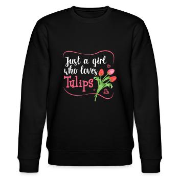 Tulpen Tulpen Blumengärtner - Nur ein Mädchen, das liebt - Stanley/Stella Unisex Bio-Sweatshirt CHANGER  - Schwarz - Vorne - Nik (191cm) & Marisol (170cm)