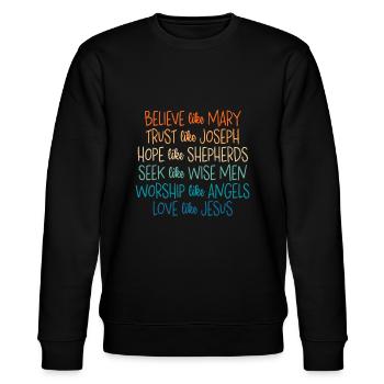 Juneteenth Celebrating Black Freedom 1865 African - Stanley/Stella CHANGER Unisex Organic Sweatshirt - black - Front - Nik (191cm) & Marisol (170cm)