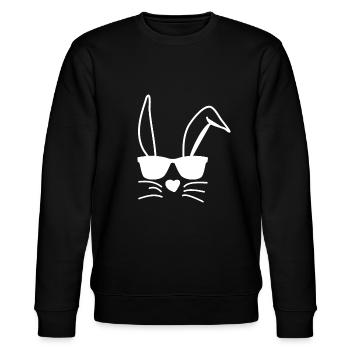 Ostern, Jungen Mädchen Kinder Hippe Ostern Sonnenbrille - Stanley/Stella Unisex Bio-Sweatshirt CHANGER  - Schwarz - Vorne - Nik (191cm) & Marisol (170cm)
