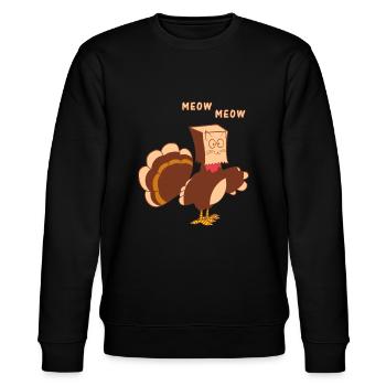 Thanksgiving Cat Funny Fake Cat Meow Thanksgiving - Sweat bio CHANGER Stanley/Stella Unisexe - noir - Devant - Nik (191cm) & Marisol (170cm)