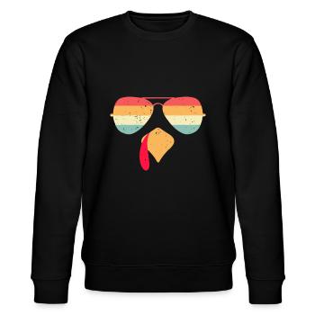 Cool visage de dinde avec des lunettes de soleil drôle Thanksgivin - Sweat bio CHANGER Stanley/Stella Unisexe - noir - Devant - Nik (191cm) & Marisol (170cm)