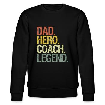 Dad Coach - Stanley/Stella CHANGER Unisex Organic Sweatshirt - black - Front - Nik (191cm) & Marisol (170cm)