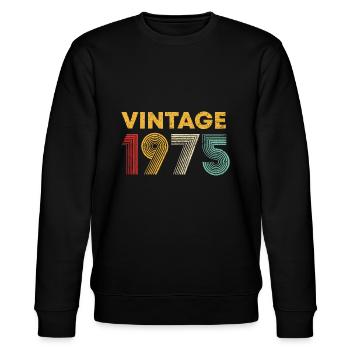 Jahrgang 1975 Geschenk zum 48. Geburtstag Männer Frauen 48 Jahre - Stanley/Stella Unisex Bio-Sweatshirt CHANGER  - Schwarz - Vorne - Nik (191cm) & Marisol (170cm)