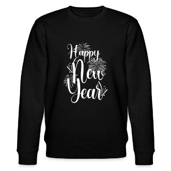 Silvester 2023 Feier Party Geschenk Happy Ne - Stanley/Stella Unisex Bio-Sweatshirt CHANGER  - Schwarz - Vorne - Nik (191cm) & Marisol (170cm)