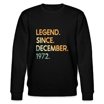 50 Jahre Vintage-Legende seit Dezember 1972 50. B - Stanley/Stella Unisex Bio-Sweatshirt CHANGER  - Schwarz - Vorne - Nik (191cm) & Marisol (170cm)