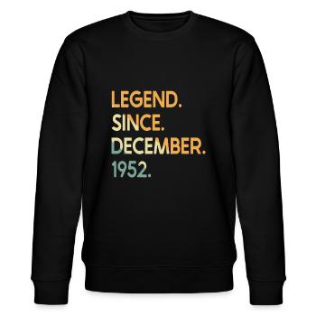 70 Jahre alte Legende seit Dezember 1952 70. Geburt - Stanley/Stella Unisex Bio-Sweatshirt CHANGER  - Schwarz - Vorne - Nik (191cm) & Marisol (170cm)