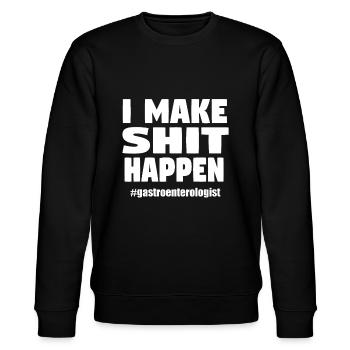 Ich mache Scheiße Lustig Kacken Witz Gastroentero - Stanley/Stella Unisex Bio-Sweatshirt CHANGER  - Schwarz - Vorne - Nik (191cm) & Marisol (170cm)