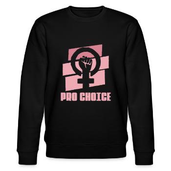 Feministische Frauenrechtsgerechtigkeit - Feminismus Pro Abor - Stanley/Stella Unisex Bio-Sweatshirt CHANGER  - Schwarz - Vorne - Nik (191cm) & Marisol (170cm)