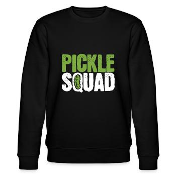 Pickle Cucumber Vegan Squad Green Grocer - Stanley/Stella CHANGER Unisex Organic Sweatshirt - black - Front - Nik (191cm) & Marisol (170cm)