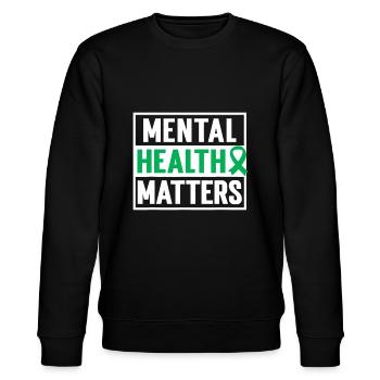 Psychische Gesundheit ist wichtig | Bewusstsein für psychische Gesundheit - Stanley/Stella Unisex Bio-Sweatshirt CHANGER  - Schwarz - Vorne - Nik (191cm) & Marisol (170cm)