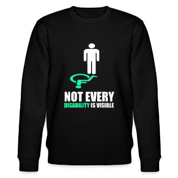 Nicht jede Behinderung ist sichtbar - Disability Aware - Stanley/Stella Unisex Bio-Sweatshirt CHANGER  - Schwarz - Vorne - Nik (191cm) & Marisol (170cm)
