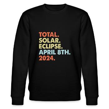 Totale Sonnenfinsternis 8. April 2024 Totality Astron - Stanley/Stella Unisex Bio-Sweatshirt CHANGER  - Schwarz - Vorne - Nik (191cm) & Marisol (170cm)