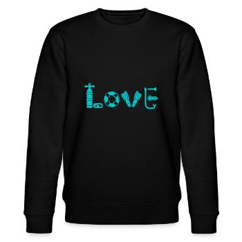 I love Scuba Diving Ocean Freediving Sea Apnea Div - Stanley/Stella CHANGER Unisex Organic Sweatshirt - black - Front - Nik (191cm) & Marisol (170cm)
