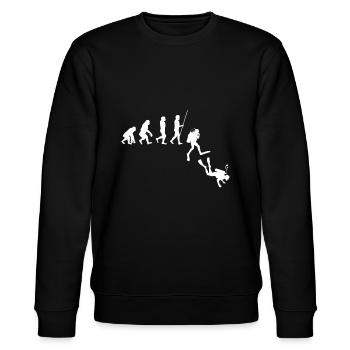 Tauchen Evolution | Evolution des Menschen Funny Scuba Di - Stanley/Stella Unisex Bio-Sweatshirt CHANGER  - Schwarz - Vorne - Nik (191cm) & Marisol (170cm)