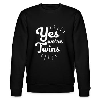 Cadeau partenaire de frères jumeaux pour Twinstwin funtwinsi - Sweat bio CHANGER Stanley/Stella Unisexe - noir - Devant - Nik (191cm) & Marisol (170cm)
