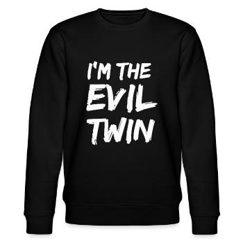 Ich bin der böse Zwilling lustige Halloween-Geschwister Matchin - Stanley/Stella Unisex Bio-Sweatshirt CHANGER  - Schwarz - Vorne - Nik (191cm) & Marisol (170cm)