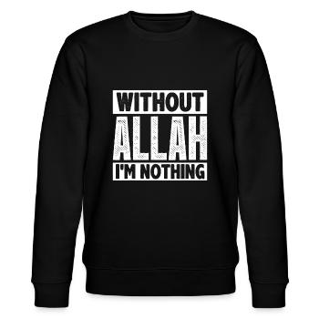 Ohne Allah, Ramadan Islam Muslimlustig islamicar - Stanley/Stella Unisex Bio-Sweatshirt CHANGER  - Schwarz - Vorne - Nik (191cm) & Marisol (170cm)