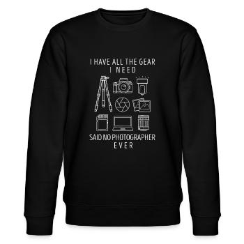 Fotografie-Liebhaber, Kamerafotografcanoneditorv - Stanley/Stella Unisex Bio-Sweatshirt CHANGER  - Schwarz - Vorne - Nik (191cm) & Marisol (170cm)