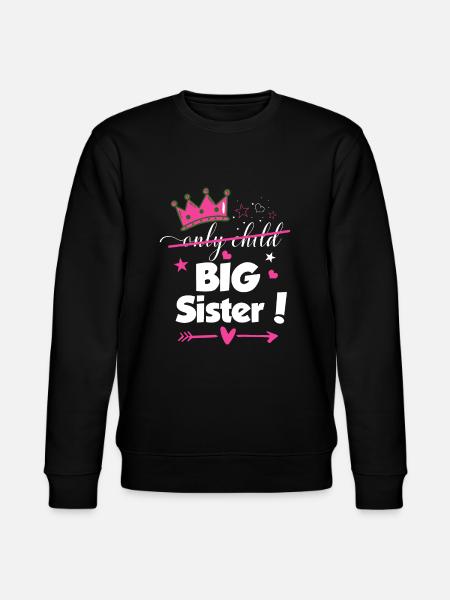Einziges Kind zur großen Schwester 2023 Geschwister Neues Baby Pre - Stanley/Stella Unisex Bio-Sweatshirt CHANGER - Schwarz