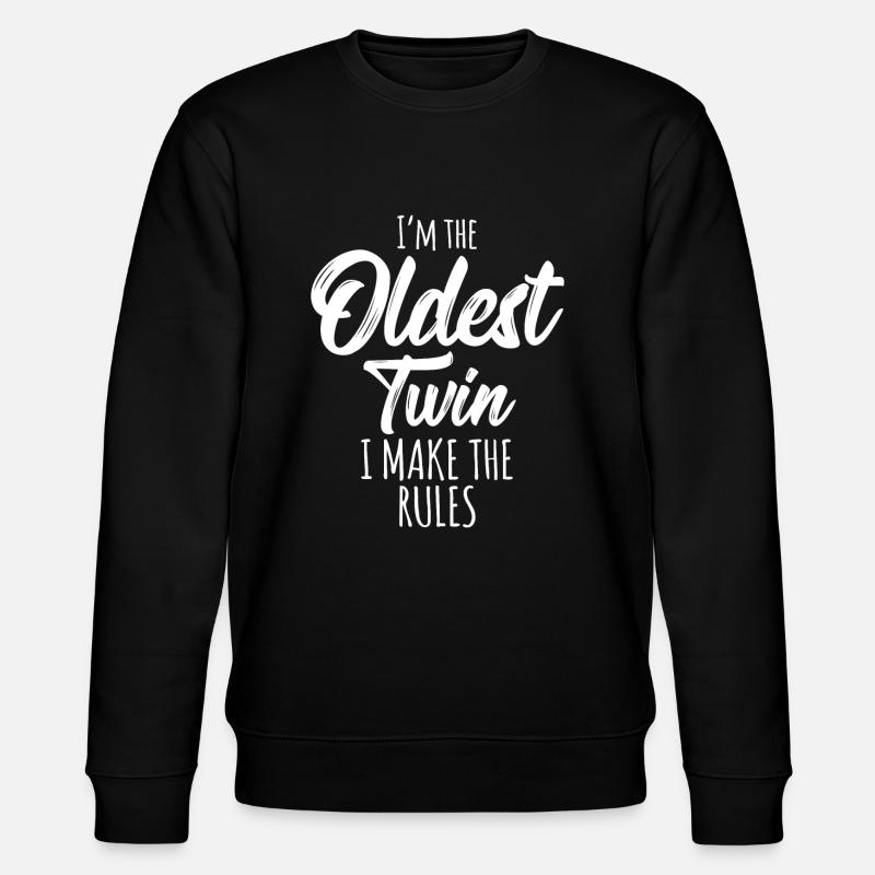 Zwillinge Passend, Geburtstag Geschwister Ältester Zwillinglustig - Stanley/Stella Unisex Bio-Sweatshirt CHANGER  - Schwarz