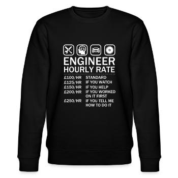 Ingenieur Stundensatz Preisdiagramm Arbeitspreise - Stanley/Stella Unisex Bio-Sweatshirt CHANGER  - Schwarz - Vorne - Nik (191cm) & Marisol (170cm)