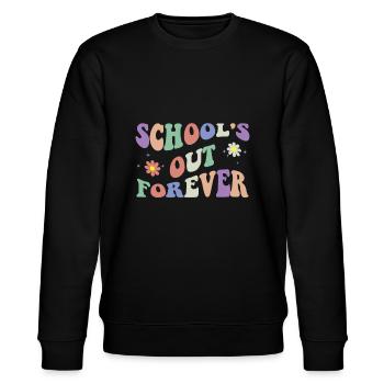 Die Schule ist für immer aus Lehrerpensionierung Boho Flowe - Stanley/Stella Unisex Bio-Sweatshirt CHANGER  - Schwarz - Vorne - Nik (191cm) & Marisol (170cm)